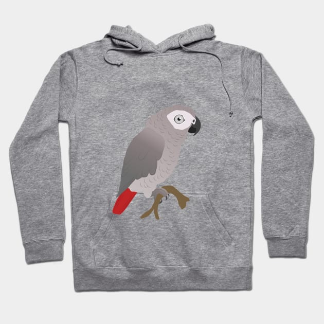 Cute African grey parrot vector Hoodie by Bwiselizzy